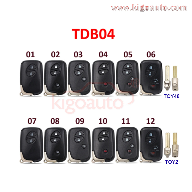 KEYDIY KD TDB04-3 TDB04-4 TDB04 4D Smart Keys Universal Remotes For Lexus Board ID: 0140 3370 5290 F433 A433 0500 6601 0111 6221