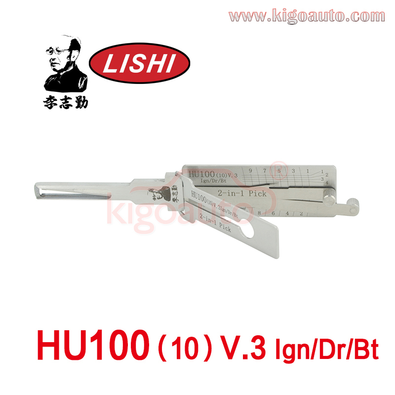 Original Lishi 2 in 1 Pick HU100(10) v.3 Ign/Dr/Bt