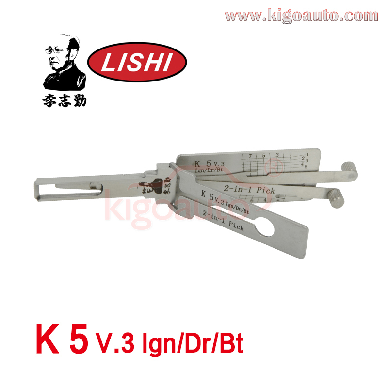 Original Lishi 2in1 Pick K5 V.3 Ign/Dr/Bt