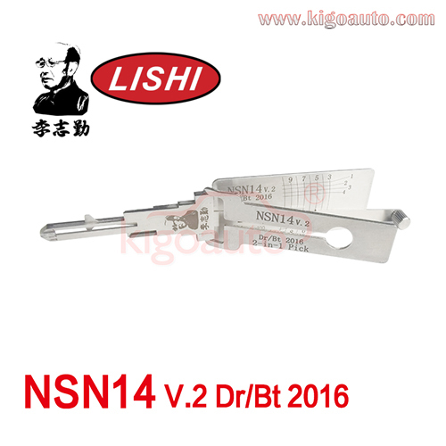 Original Lishi 2 in 1 Pick NSN14 V.2 Dr/Bt 2016