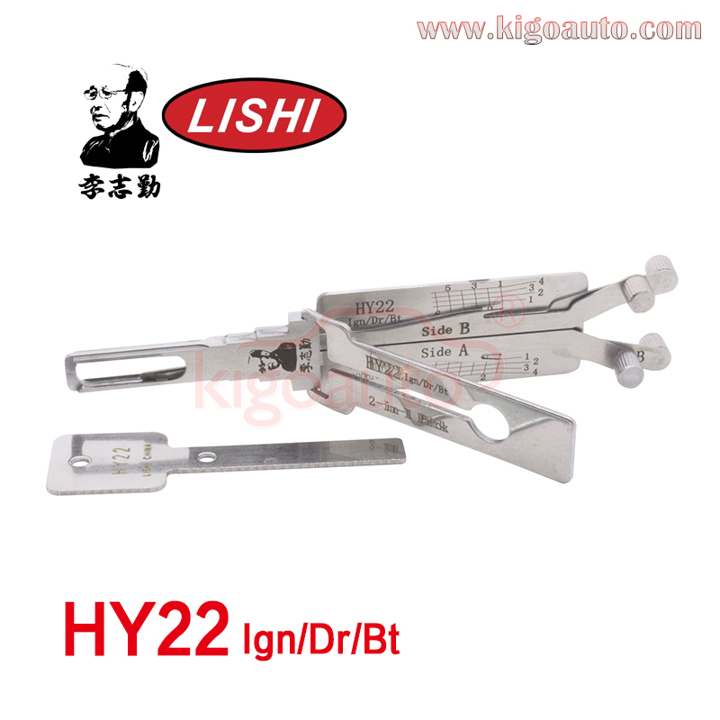 Original Lishi 2in1 Pick HY22 Ign/Dr/Bt for Kia Hyundai