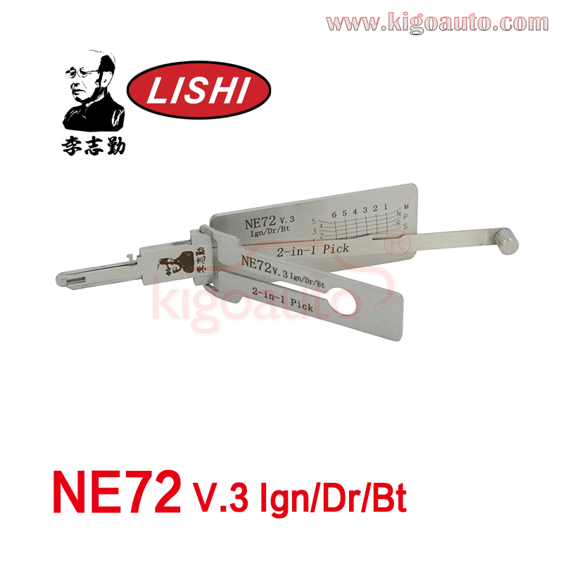 Original LISHI 2in1 PICK NE72 V.3 Ign/Dr/Bt