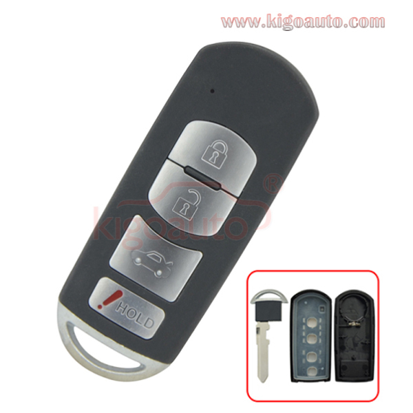 FCC KR55WK49383 Smart key shell 3 button with panic for Mazda 3 6 CX3-CX9 MX5 2009-2016