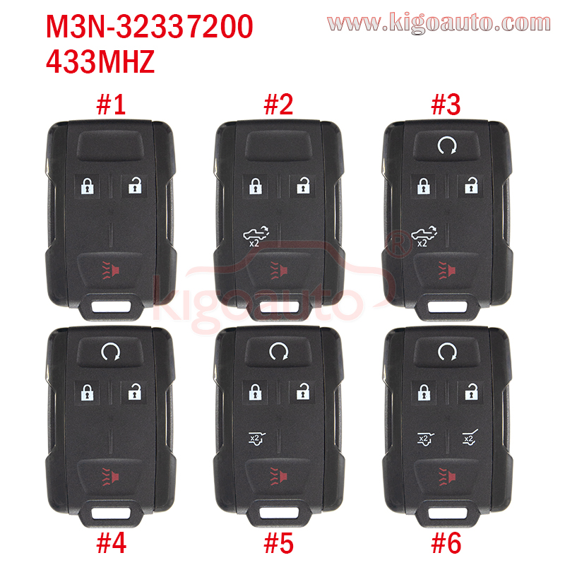 Fcc M3n 32337200 Keyless Entry Remote Control Car Key Fob 433mhz For Chevrolet Silverado Gmc 0052