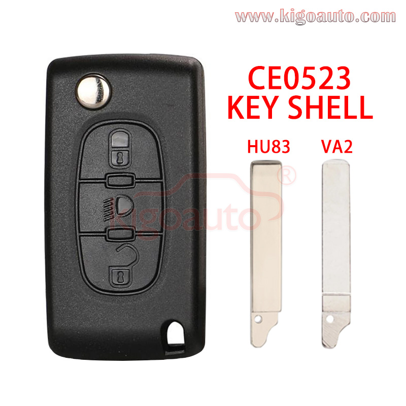 Keycode Hi533 CE0523 flip key shell 3 button middle light VA2/HU83 blade (without ...