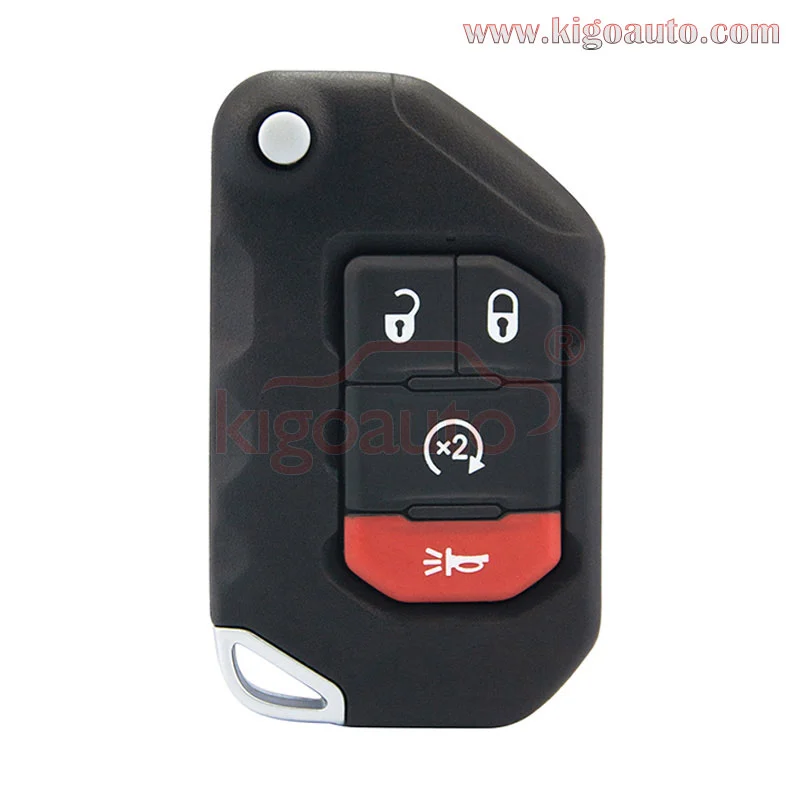 Smart Flip Key For Jeep Wrangler & Gladiator 2018-2024 – 68416784AA, OHT1130261, 4-Button (Lock/Unlock/Panic/Remote Start)