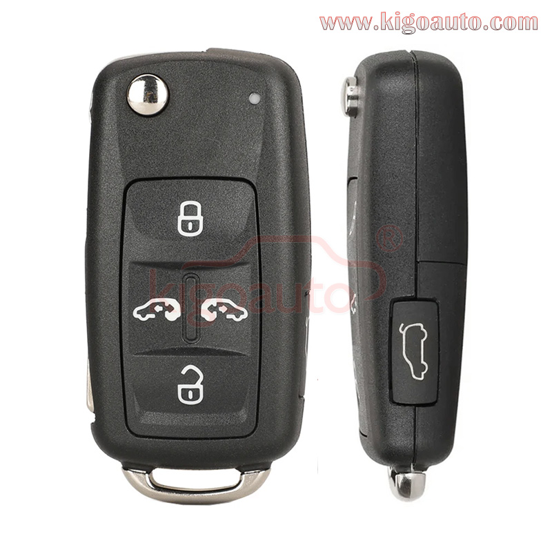 RFC 3-Button Flip Key For Audi TT MK2 8J 2006-2013 - 434mhz ID48 Can TP25 Transponder