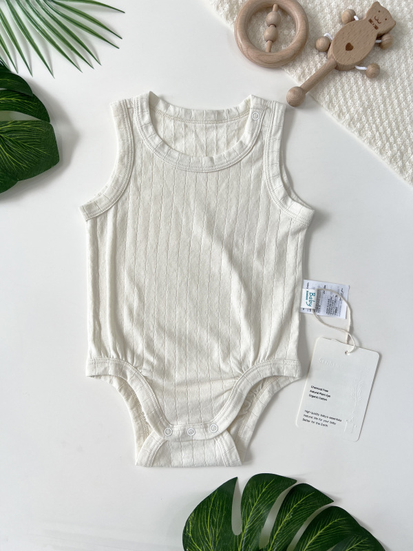pointelle sleeveless baby bodysuit