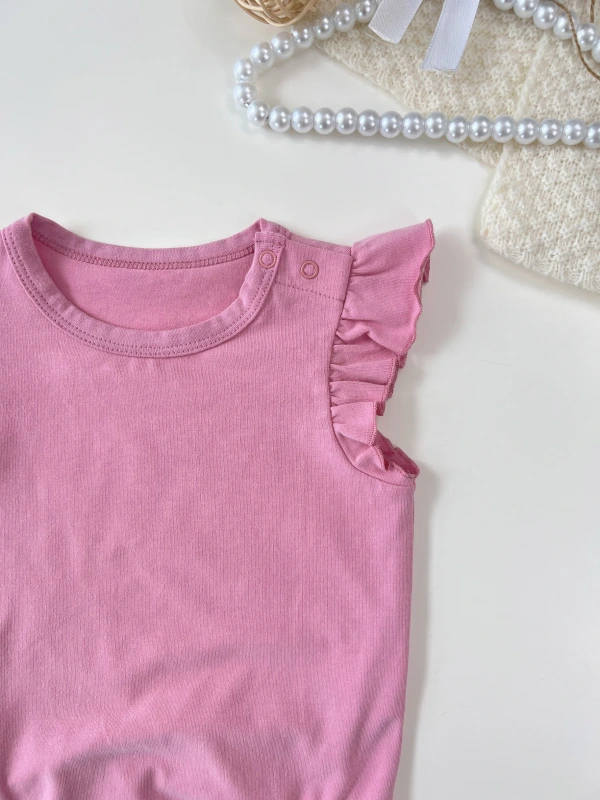 Baby Girl Ruffle Sleeve Bodysuit Bodysuit Romper Senseng