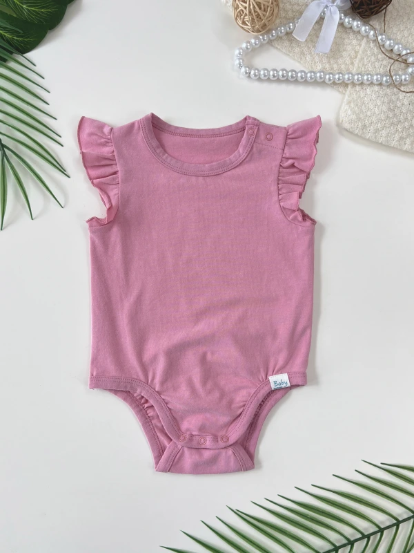 Baby Girl Ruffle Sleeve Bodysuit Bodysuit Romper Senseng