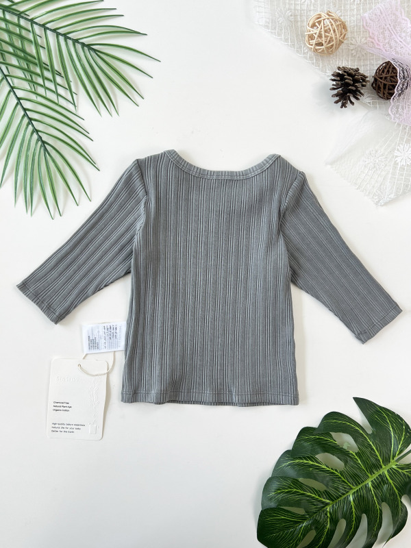 slip-on long sleeve ribbed top
