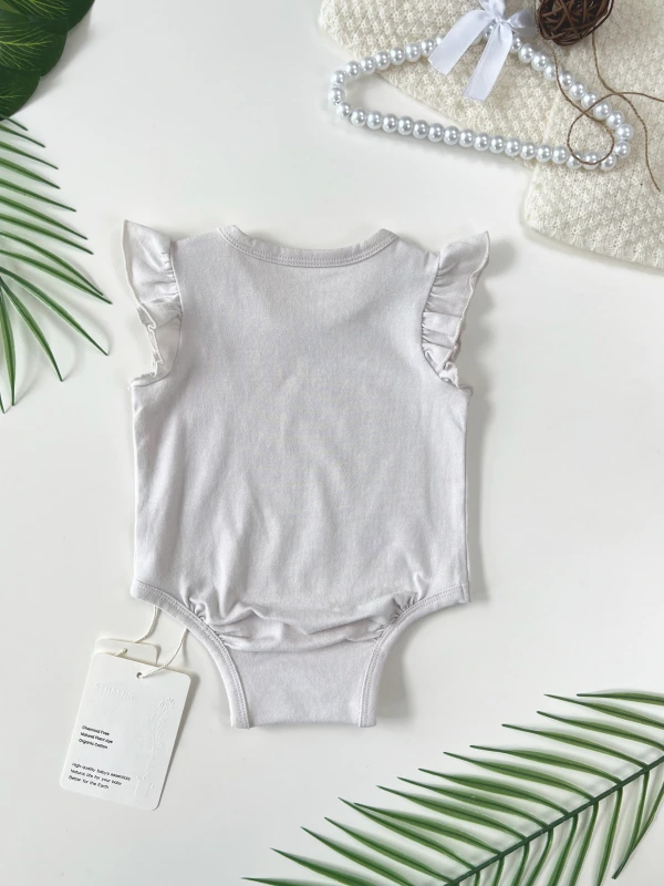 Baby Girl Ruffle Sleeve Bodysuit Bodysuit Romper Senseng