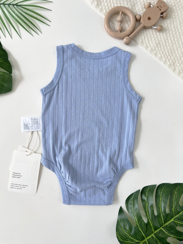 pointelle sleeveless baby bodysuit