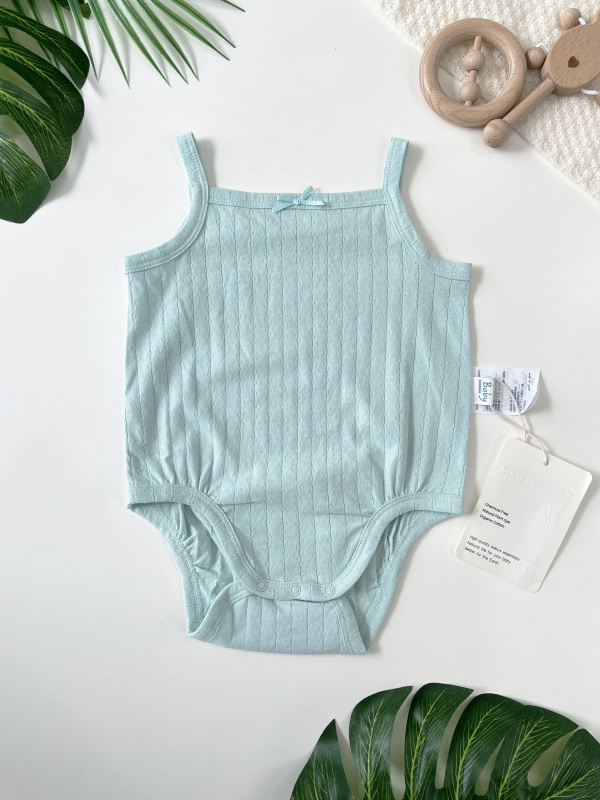 baby girl pointelle  strappy bodysuit