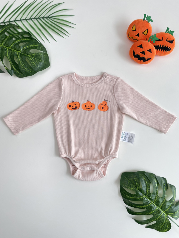 baby small pumkin halloween bodysuit