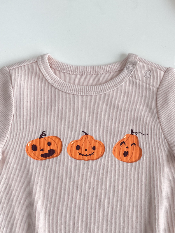 baby small pumkin halloween bodysuit