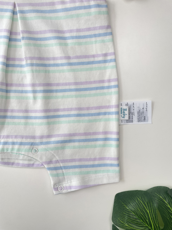 baby unisex stripe print jersey dungerees