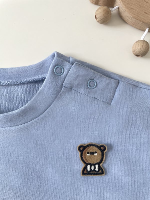 Baby Natural Dyed French Terry Long Sleeve Bodysuit