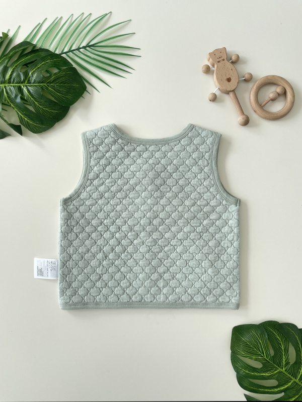 Baby Natural Dyed Button-Up Quilted Vest