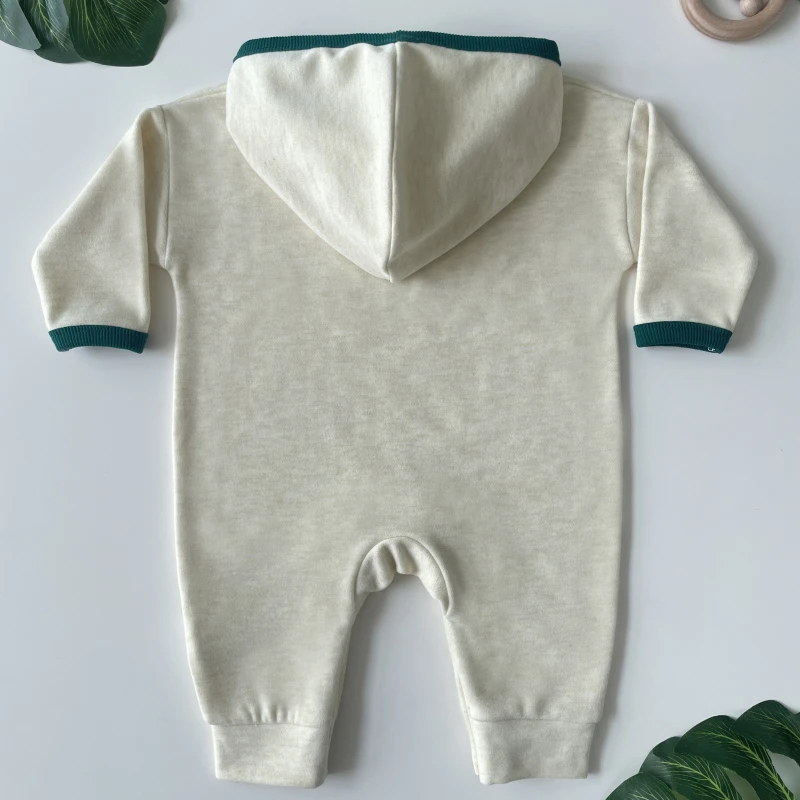 Baby Natural Dyed Hooded romper