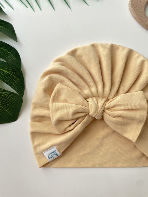 Baby Natural Dyed Bow Knot Turban Hat