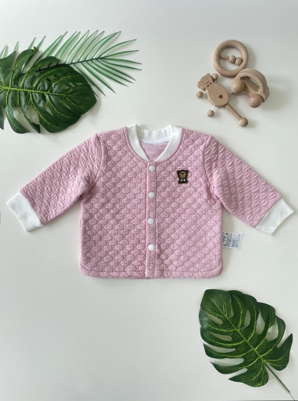 Baby Natural Dyed Button-Up Quilted Bomber Jacket