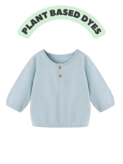 Organic Cotton baby pull over drop shoulder sweater shirt | French Terry  plant dye top | 0-24 Months