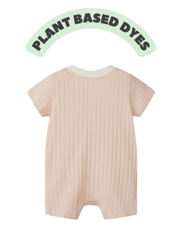 baby button up cotton jacquard romper