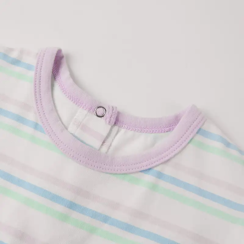 baby girl ruffle sleeve stripe print jersey dress