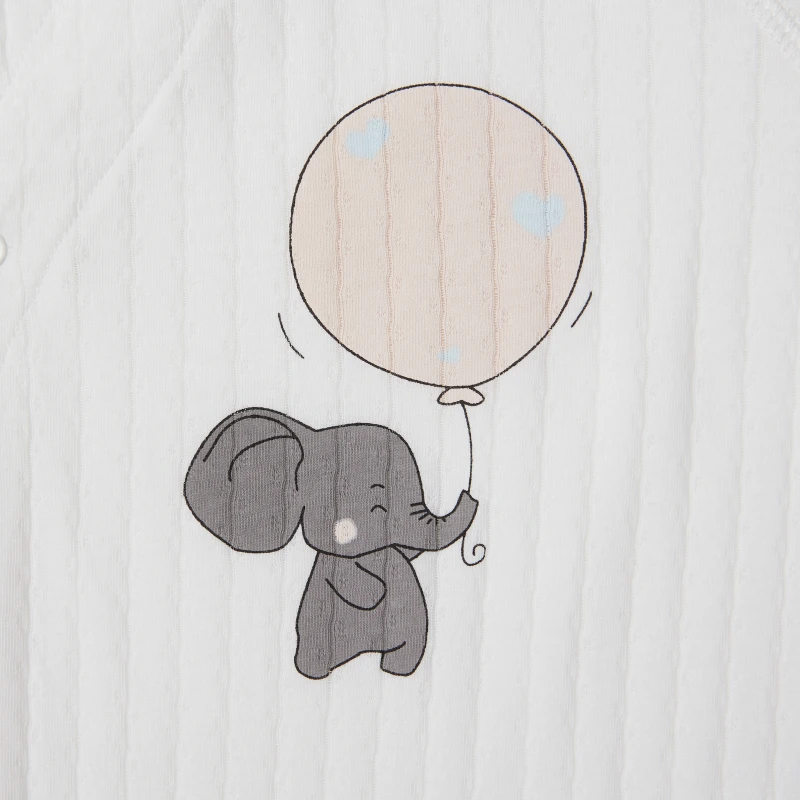 BABY SIDE SNAP ELEPHANT PRINT ROMPER