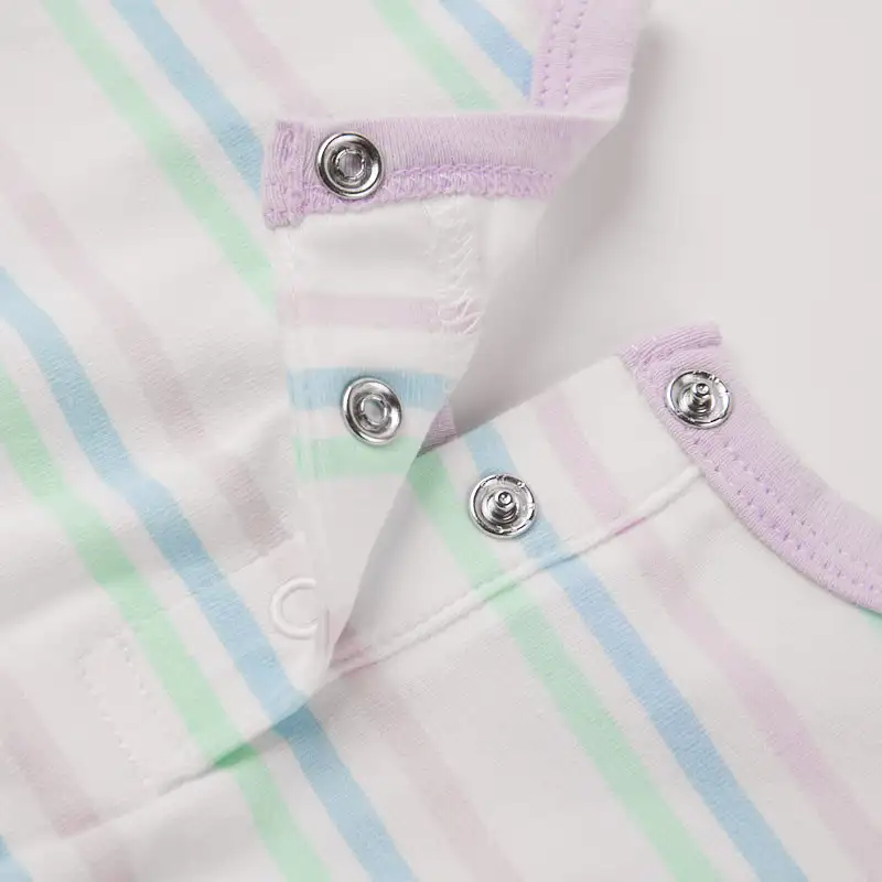 baby girl ruffle sleeve stripe print jersey dress
