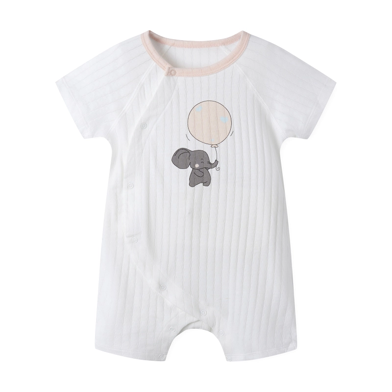 BABY SIDE SNAP ELEPHANT PRINT ROMPER