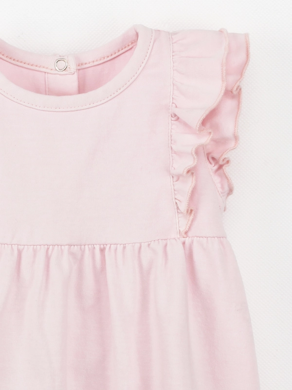 Charming Organic Cotton Ruffle Dress for Baby Girls - Megan Short Sleeve"