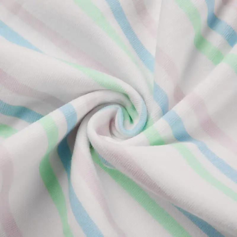 baby girl ruffle sleeve stripe print jersey dress