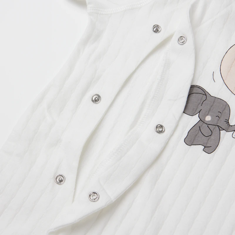 BABY SIDE SNAP ELEPHANT PRINT ROMPER