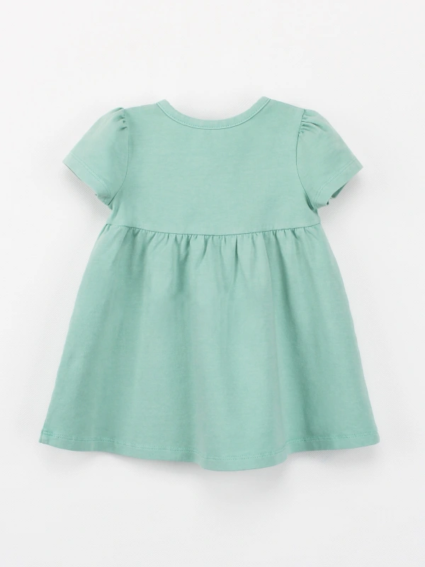 Organic Cotton 'Milly' Short Sleeve Baby Dress in Natural Yellow