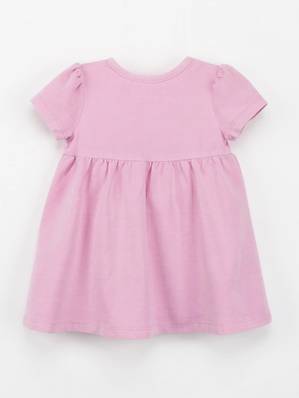 Organic Cotton 'Milly' Short Sleeve Baby Dress in Natural Yellow