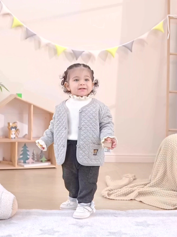 Baby Natural Dyed Button-Up Quilted Jacket