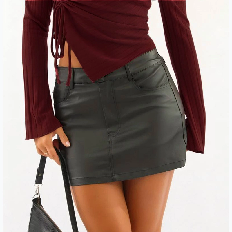 Senseng Pu Pleated Skort Skirt