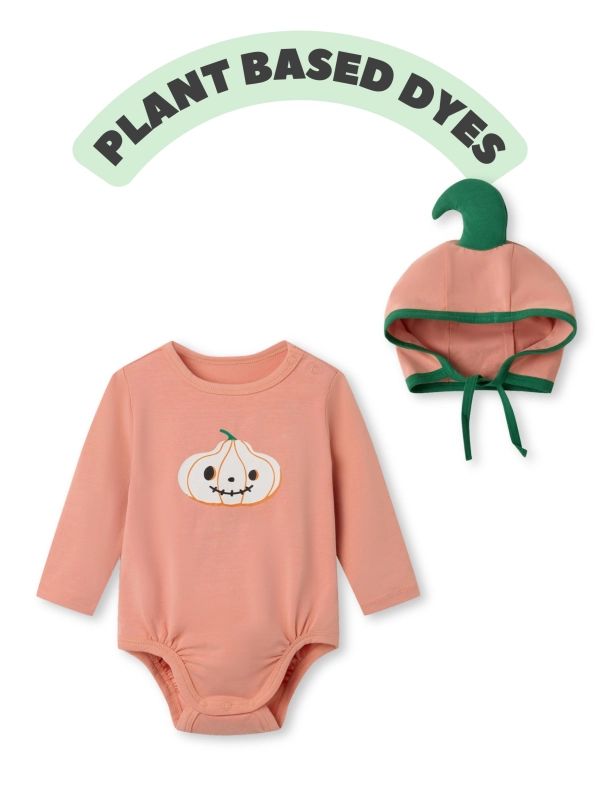 Baby Big Pumpkin Halloween Bodysuit and Hat Set