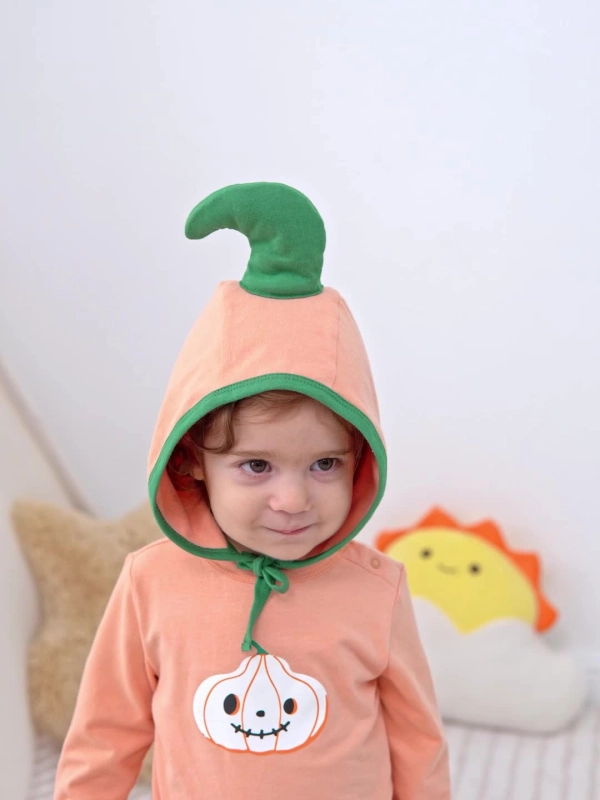 Baby Big Pumpkin Halloween Bodysuit and Hat Set