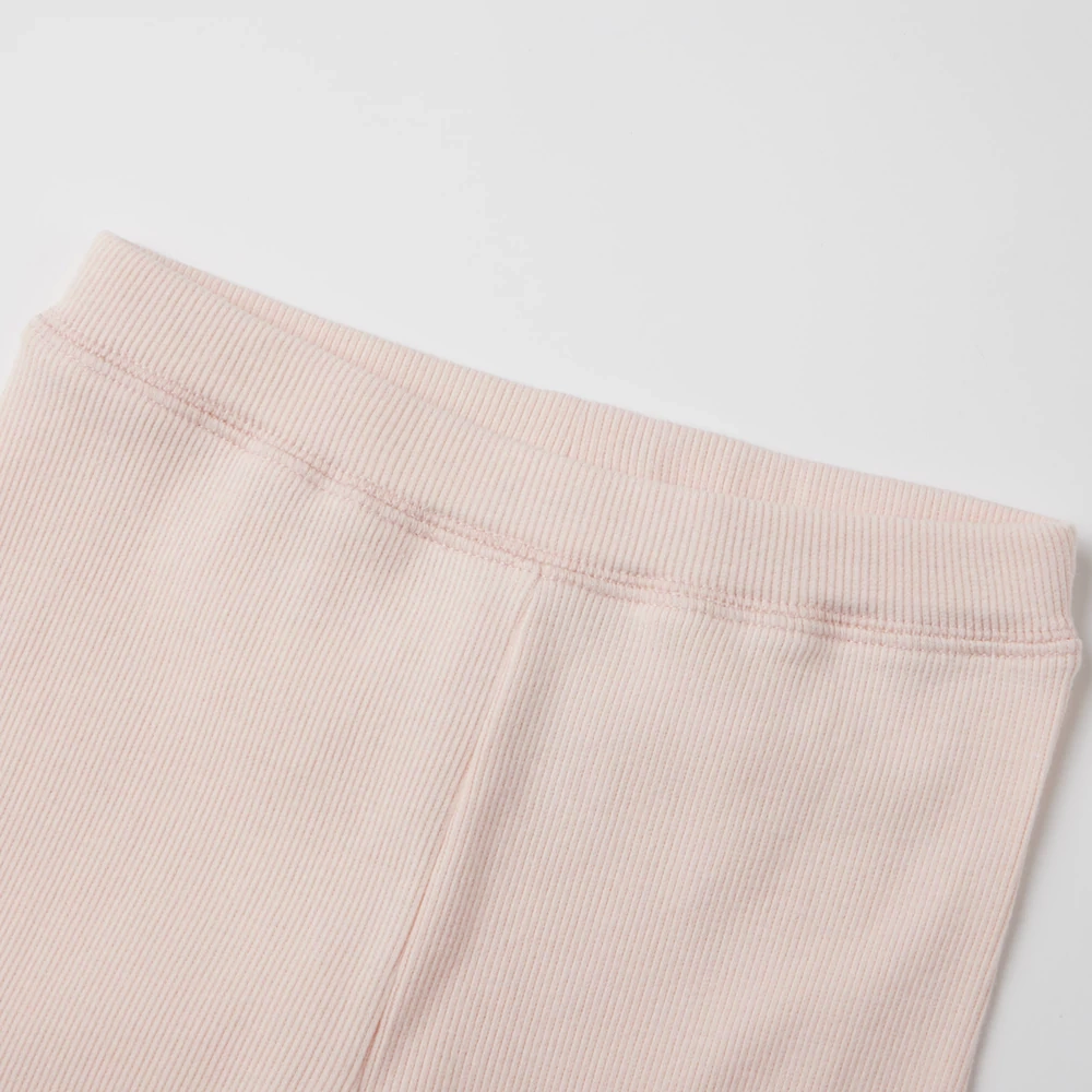 Organic cotton plant-dyed 1×1 rib baby footed pants (Rib Footed Pants)