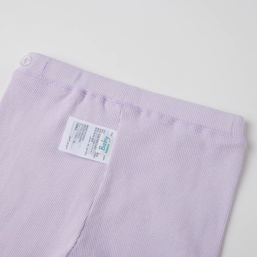 Organic cotton plant-dyed 1×1 rib baby footed pants (Rib Footed Pants)