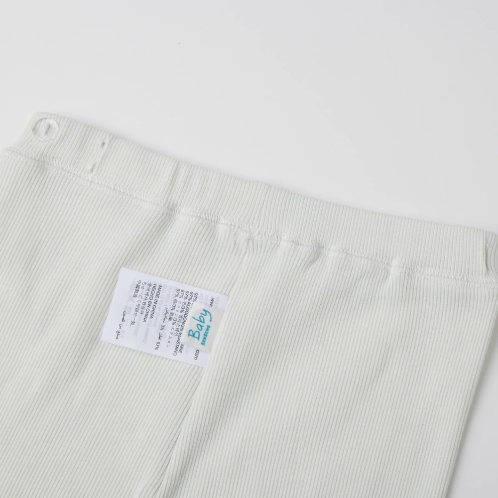 Organic cotton plant-dyed 1×1 rib baby footed pants (Rib Footed Pants)
