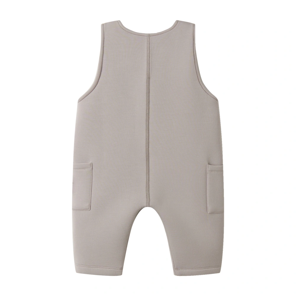 Back view of breathable baby dungarees for 0–24M