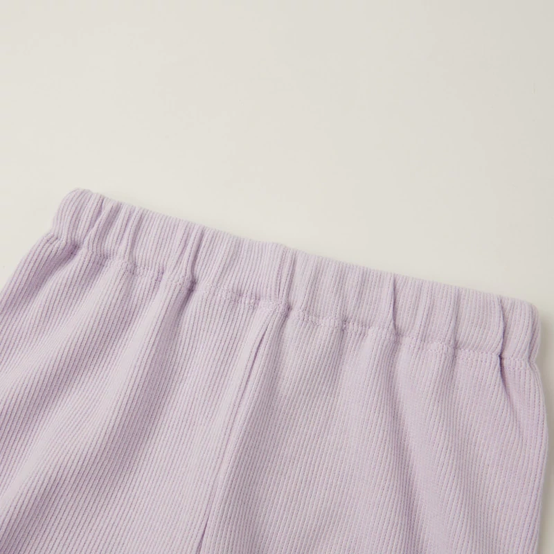 plant-dyed ribbed baby shorts, organic cotton, pull-on waist
