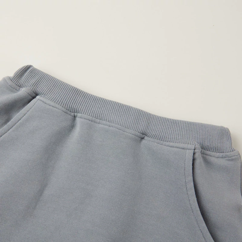 Organic-cotton French terry baby jogger shorts, plant-dyed, pull-on waistband