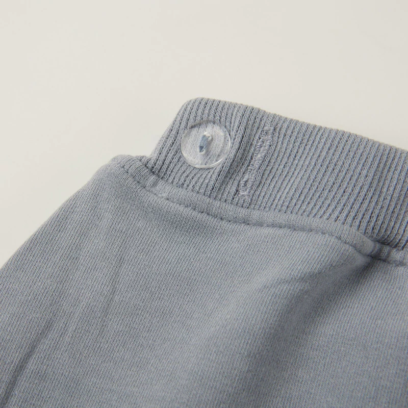 Organic-cotton French terry baby jogger shorts, plant-dyed, pull-on waistband