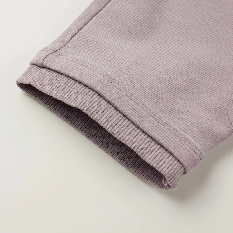 Organic-cotton French terry baby jogger shorts, plant-dyed, pull-on waistband