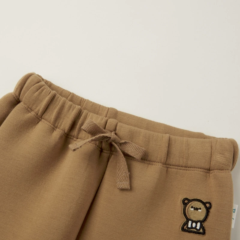Rib waistband with faux drawcord on baby joggers